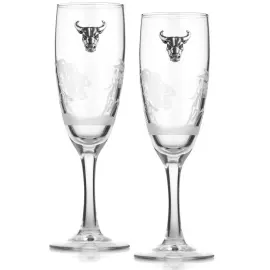 Набор бокалов для шампанского "Бык" на 2 персоны